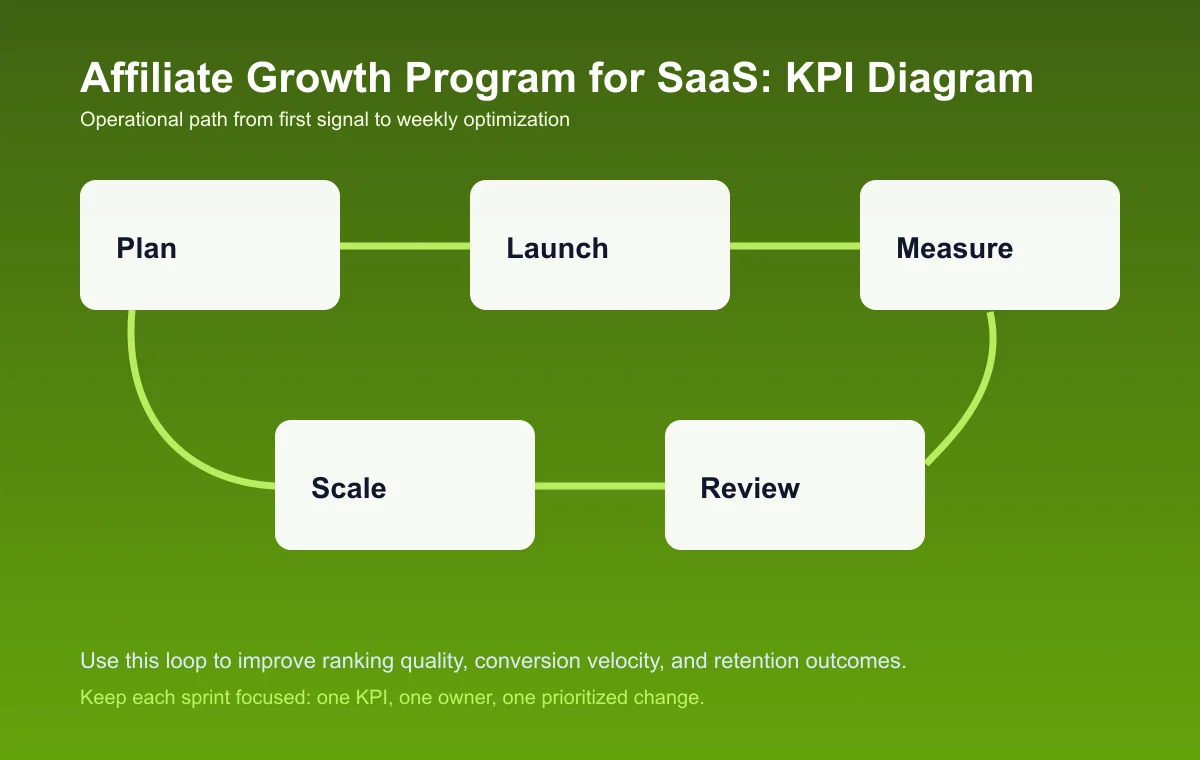 Affiliate Growth Program for SaaS process diagram