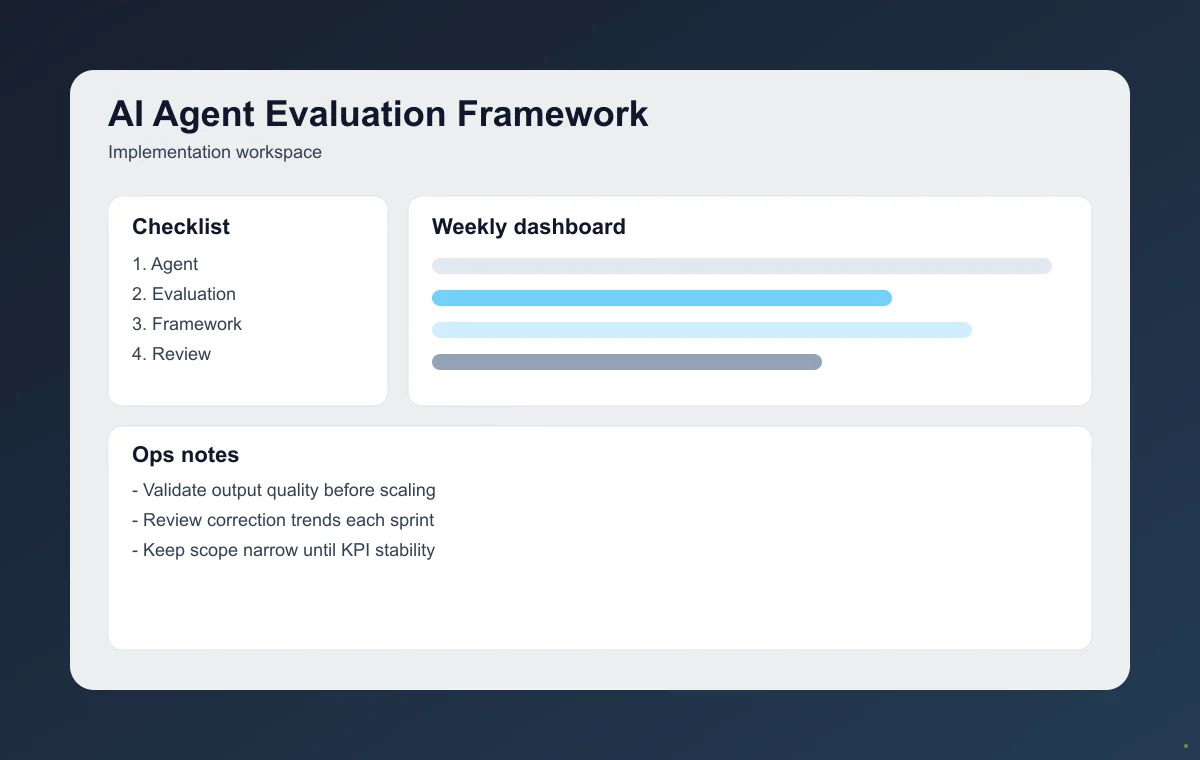 Editorial workspace image for agent evaluation workspace