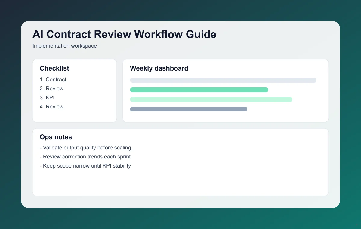 Editorial workflow image for AI Contract Review Workflow Guide