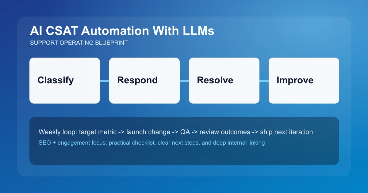 AI CSAT Automation With LLMs visual workflow overview