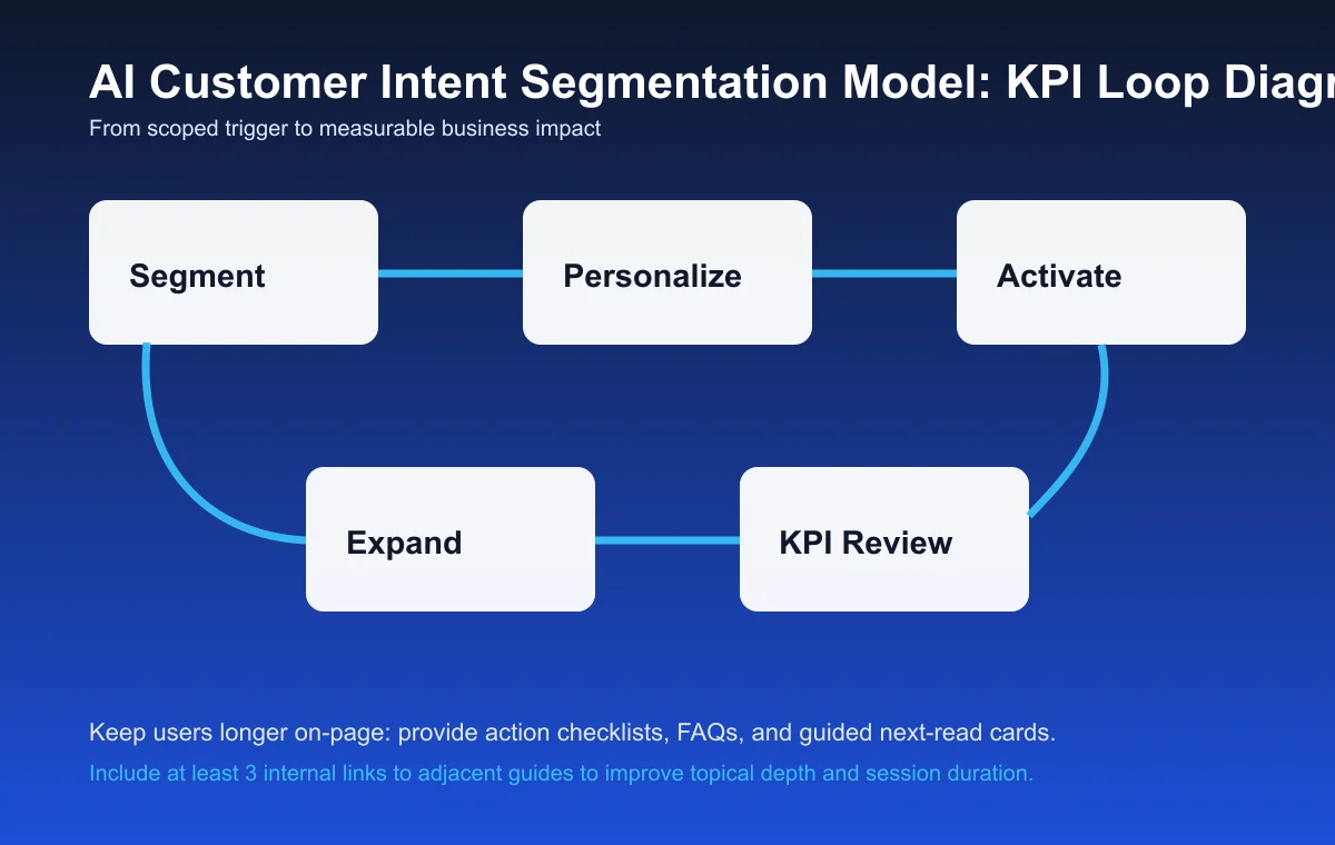 AI Customer Intent Segmentation Model process diagram and KPI loop