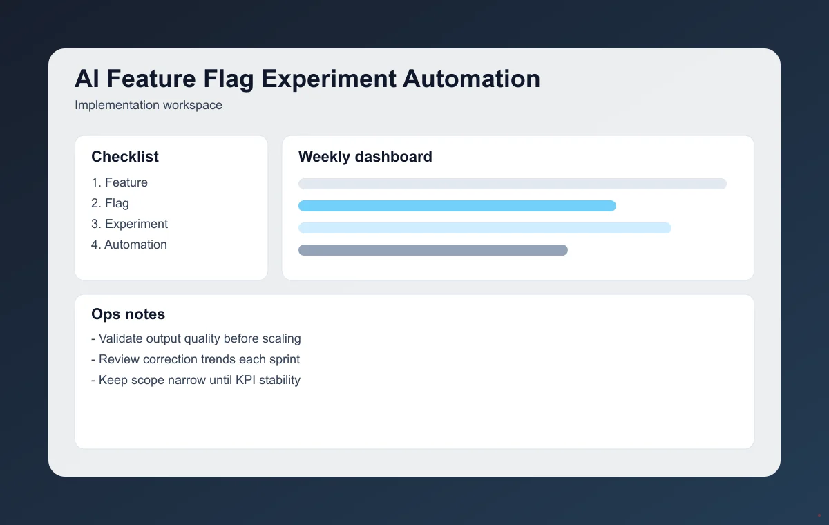 Editorial workflow image for AI Feature Flag Experiment Automation