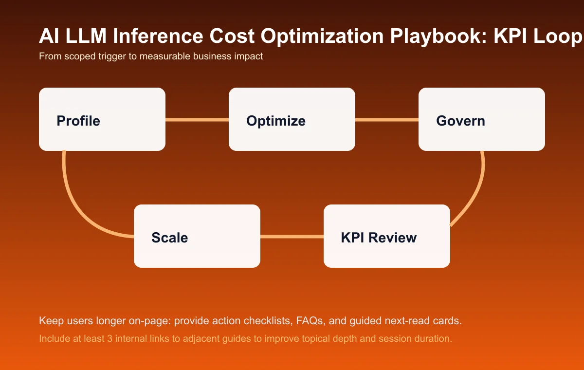 AI LLM Inference Cost Optimization Playbook process diagram and KPI loop
