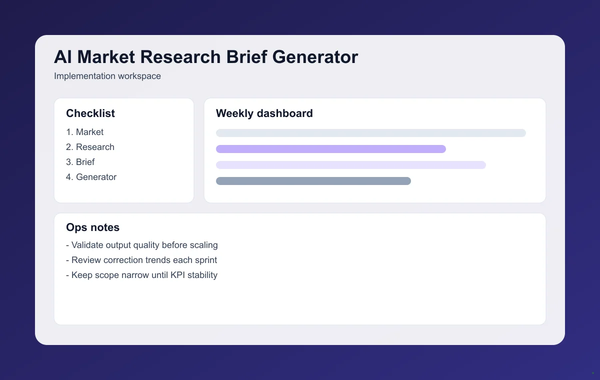 Editorial workflow image for AI Market Research Brief Generator