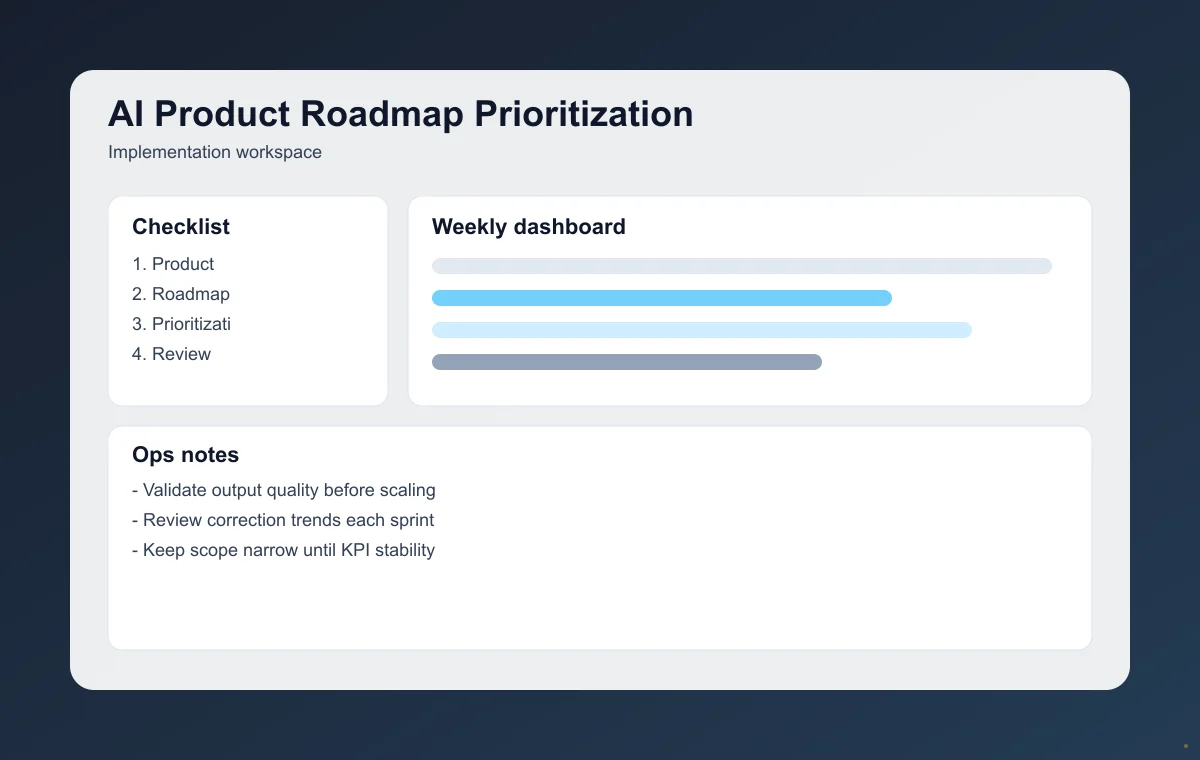 Editorial workflow image for AI Product Roadmap Prioritization