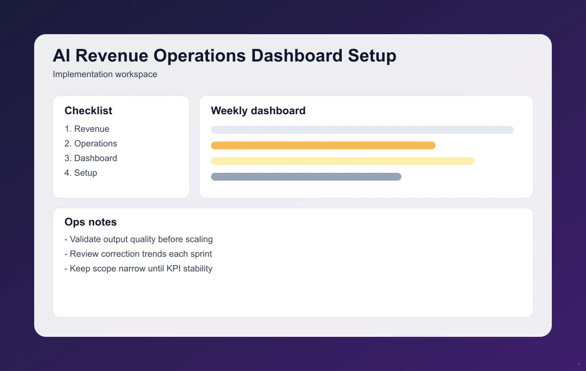Editorial workflow image for AI Revenue Operations Dashboard Setup