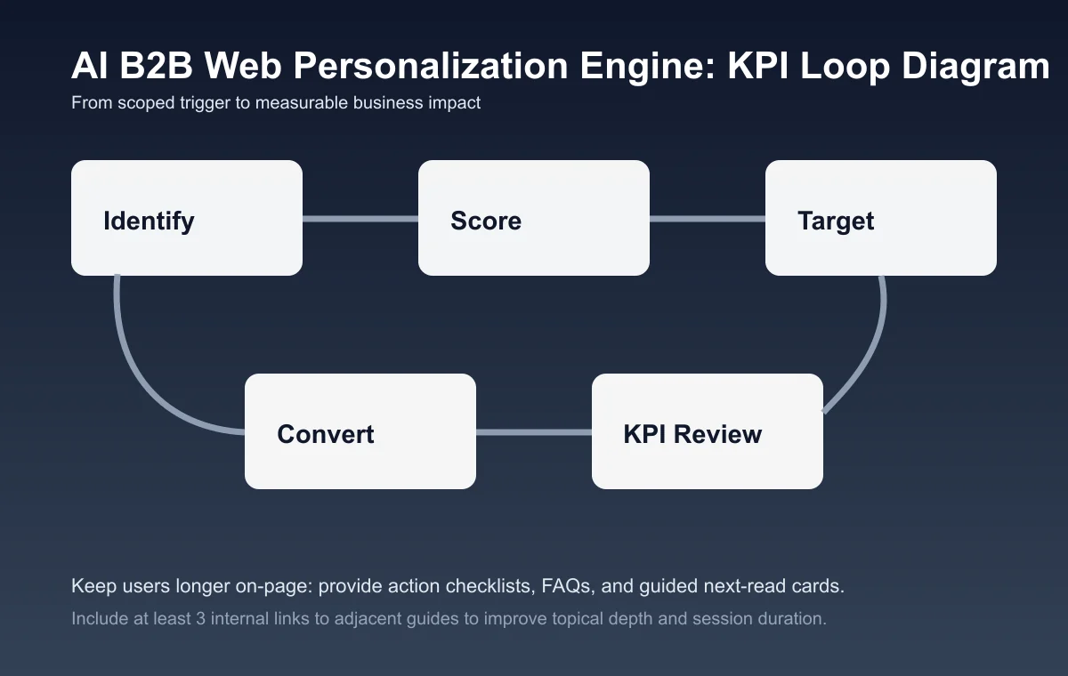 B2B Web Personalization Engine process diagram and KPI loop