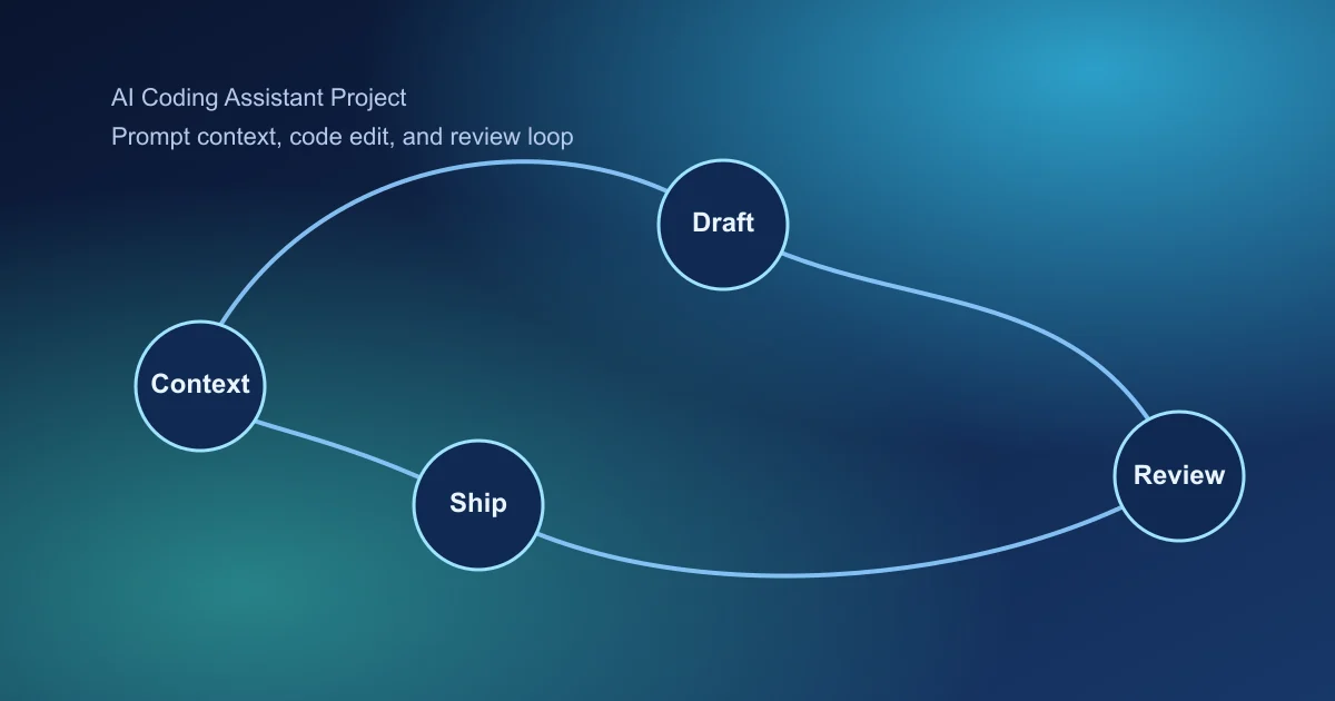 AI coding assistant workflow from context analysis to patch review and shipping