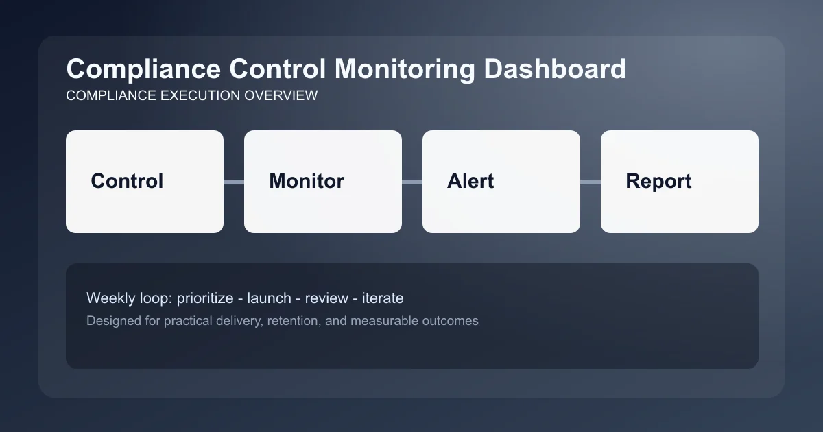 Compliance Control Monitoring Dashboard visual overview