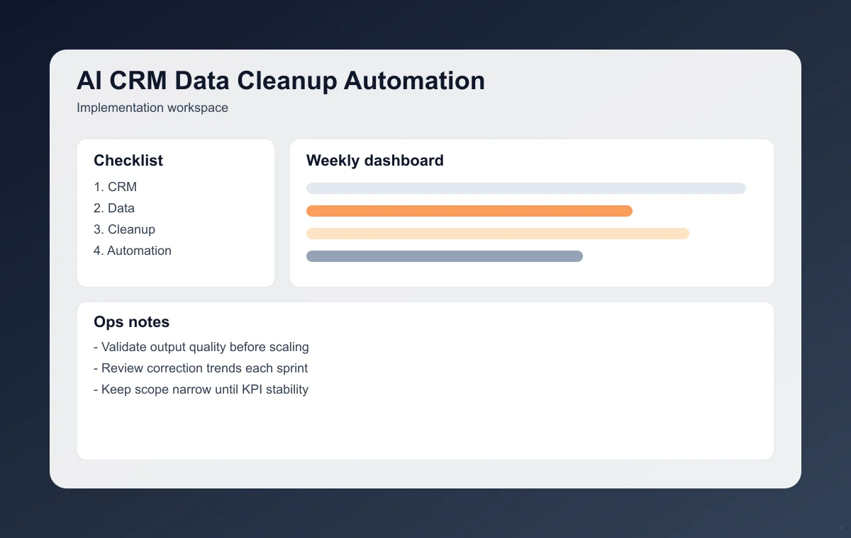 Editorial workflow image for CRM Data Cleanup Automation