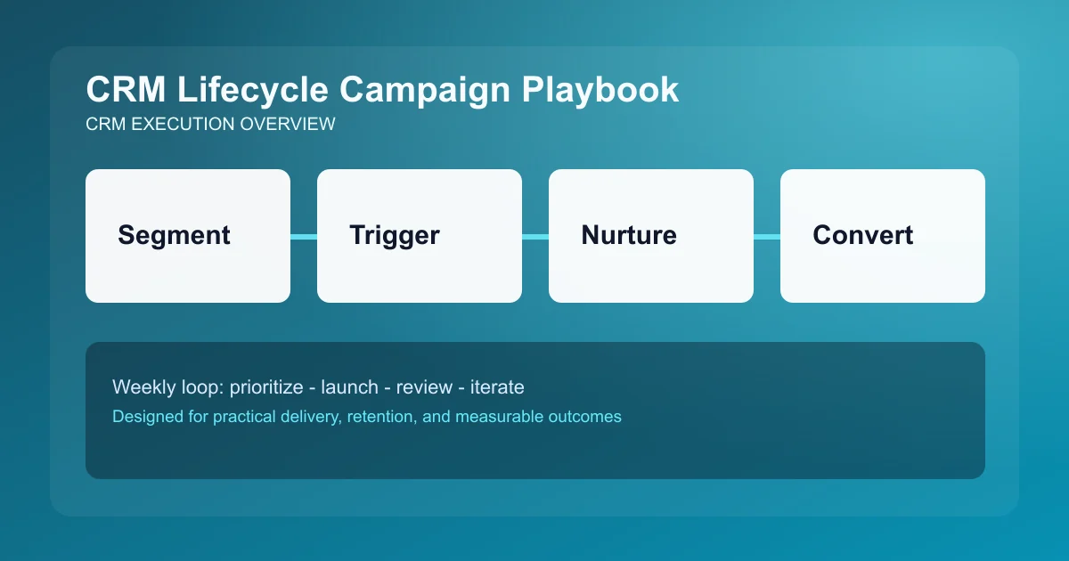 CRM Lifecycle Campaign Playbook visual overview