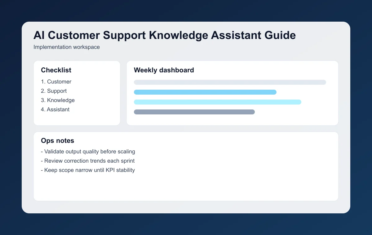 Editorial workflow image for Customer Support Knowledge Assistant Guide