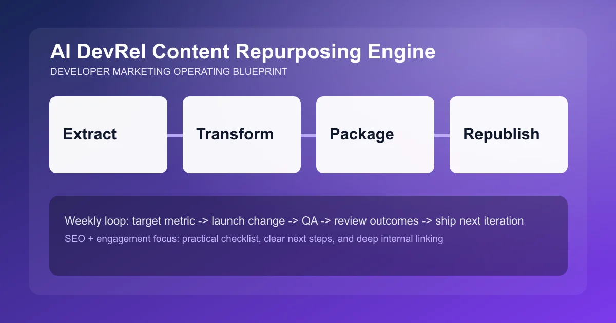 DevRel Content Repurposing Engine visual workflow overview