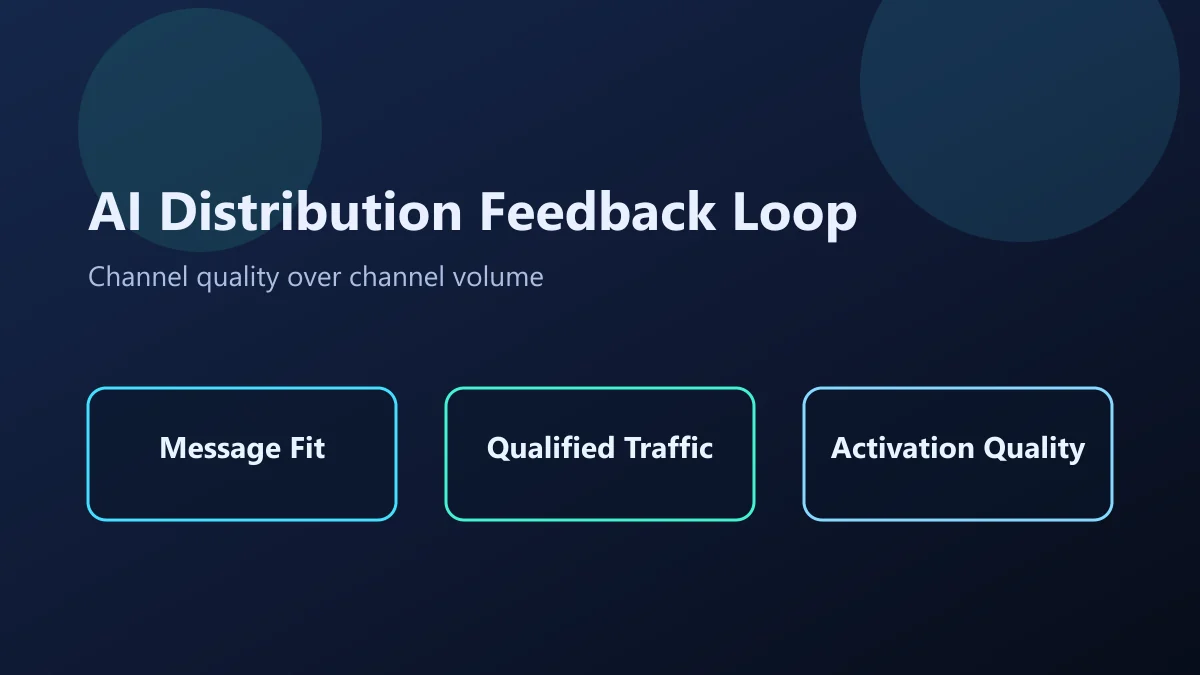 AI startup distribution loop from messaging to conversion and retention feedback
