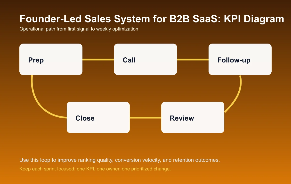 Founder-Led Sales System for B2B SaaS process diagram