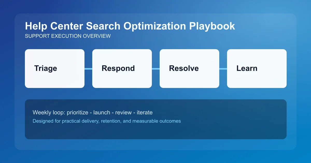 Help Center Search Optimization Playbook visual overview