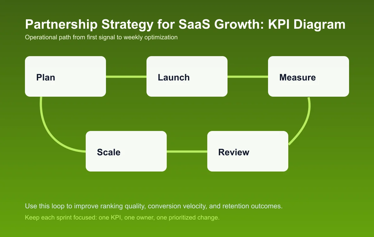 Partnership Strategy for SaaS Growth process diagram