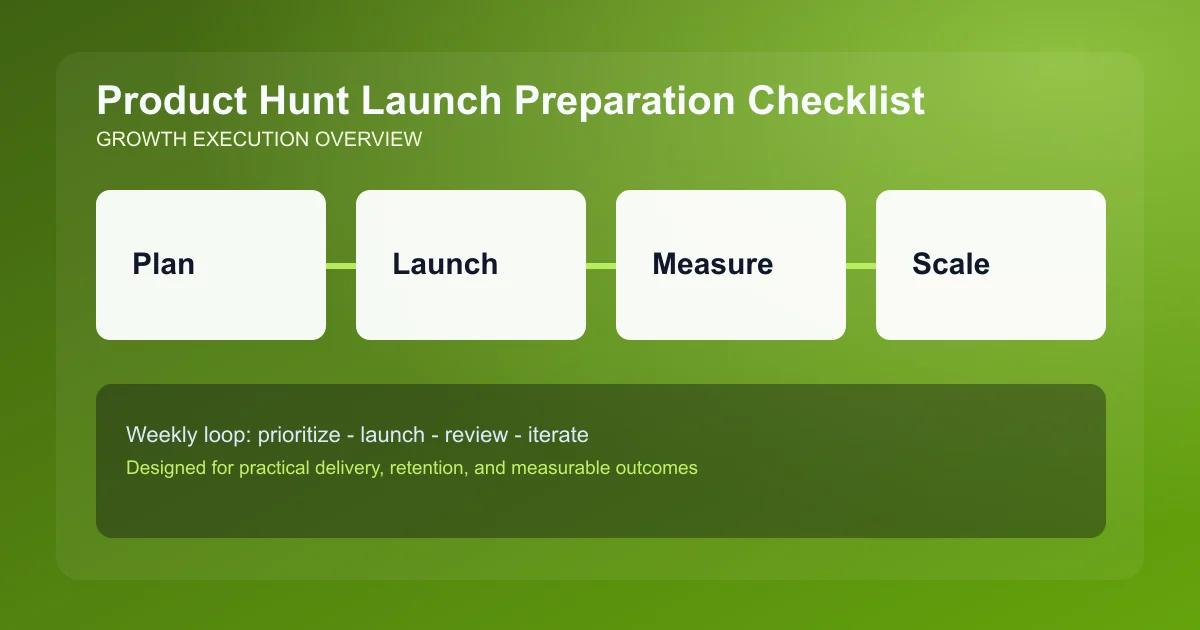 Product Hunt Launch Preparation Checklist visual overview