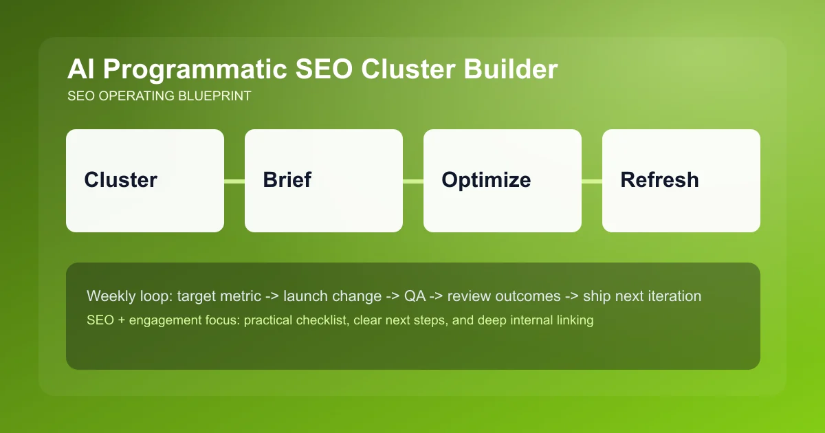 Programmatic SEO Cluster Builder visual workflow overview