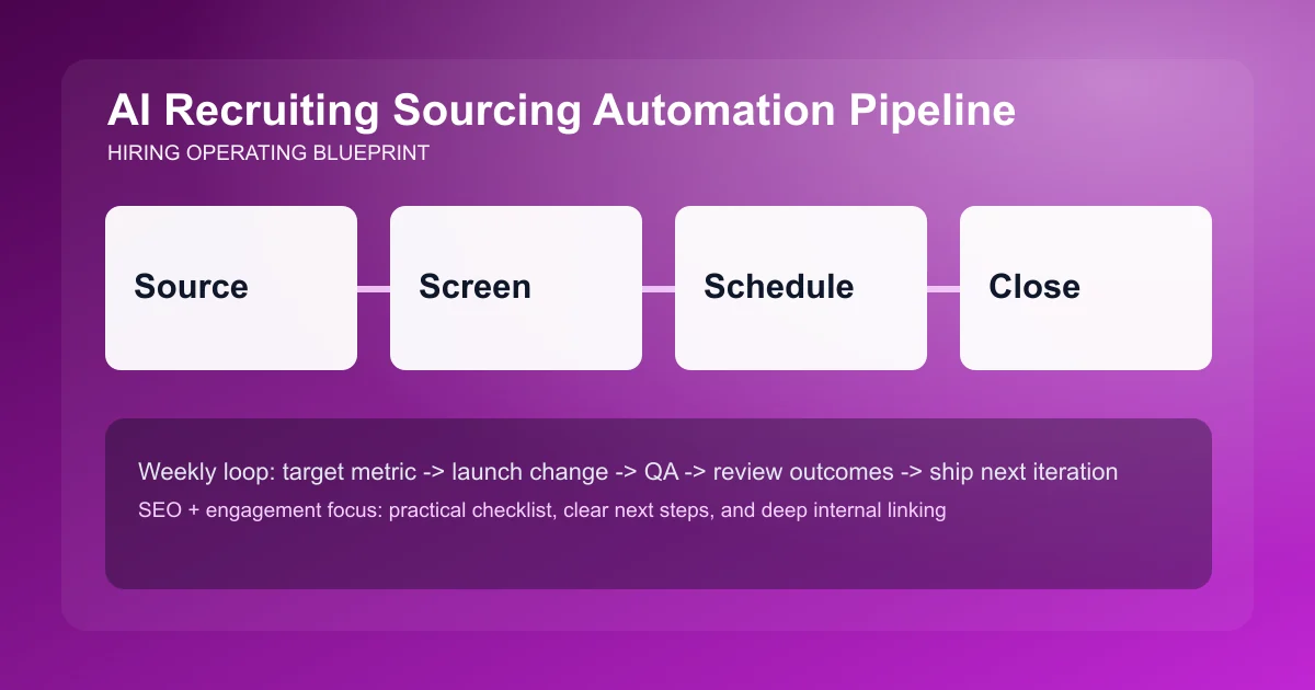 Recruiting Sourcing Automation Pipeline visual workflow overview