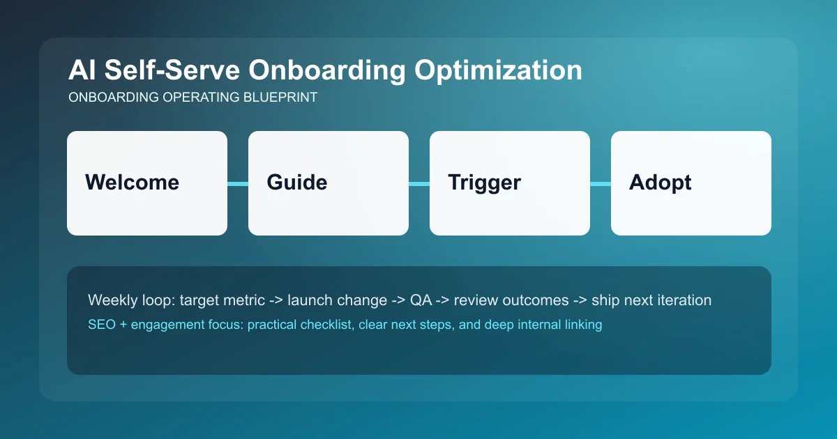 Self-Serve Onboarding Optimization visual workflow overview