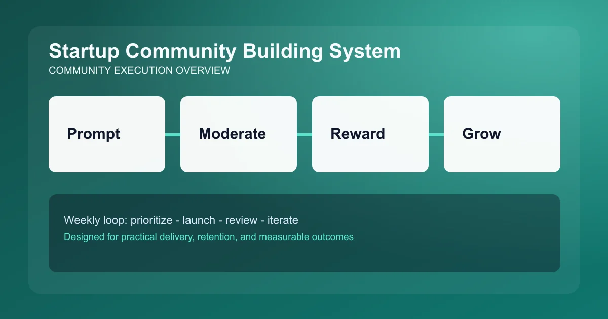 Startup Community Building System visual overview