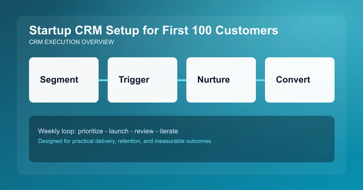 Startup CRM Setup for First 100 Customers visual overview