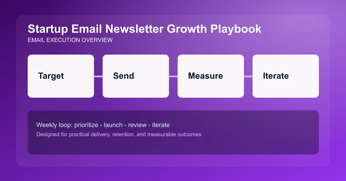 Startup Email Newsletter Growth Playbook visual overview