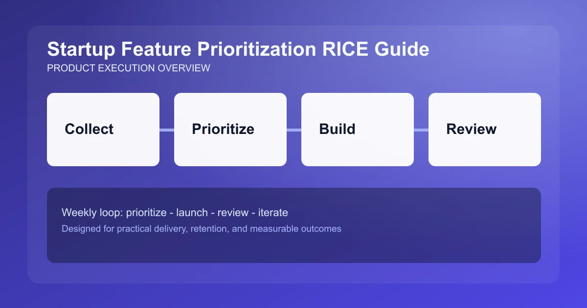 Startup Feature Prioritization RICE Guide visual overview