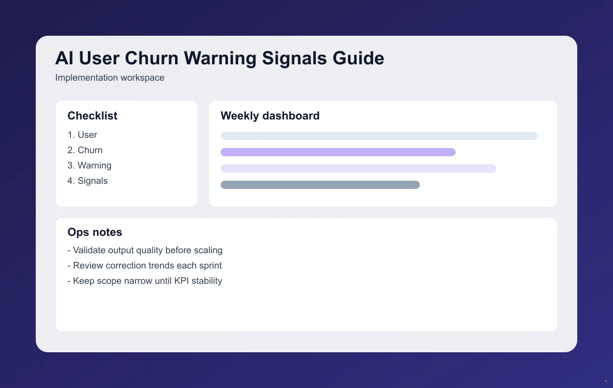 Editorial workflow image for User Churn Warning Signals Guide