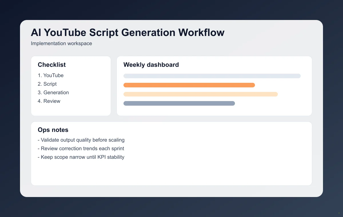 Editorial workflow image for YouTube Script Generation Workflow